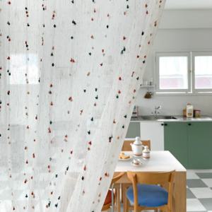 콩콩 캔디 자수 커튼 아이방 도어 가림막커튼 창문 가리개 중문 주방 커텐