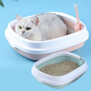 고양이 평판형 화장실 배변통+삽 세트 (사각)