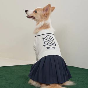 중형 대형견 향균 해충방지 골프 원피스 네이비 (B018_B_NA)