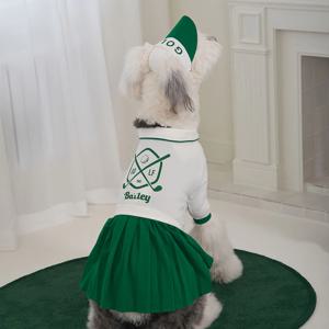 중형 대형견 향균 해충방지 골프 원피스 그린 (B018_B_GN)