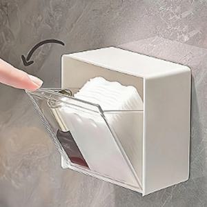 벽에붙이는 미니 수납함 화장솜 보관함 벽부착 소품 정리 케이스 부착형 정리함 벽걸이