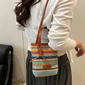 레인보우 라탄 크로스백 숄더백 에코백