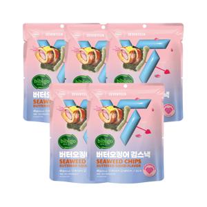 비비고 버터오징어 김스낵 40g x5개