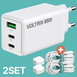 65W+65W 2세트 (충전기2개 + C타입 케이블 4개 + 마그네틱 케이블 홀더 4개)