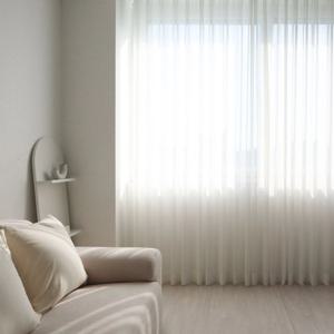 이음선없는 밀크화이트 차르르 쉬폰커튼 3size