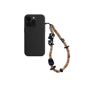 nature beads phone strap brown