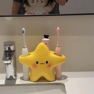[해외] 모던 귀여운 별 치약 칫솔꽂이 스탠딩 도자기 칫솔 걸이 거치대 인테리어 소품