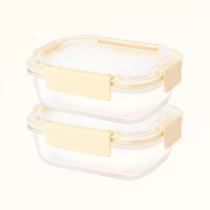 내열 유리 밀폐용기 직사각 대형 1040ml 2p 세트