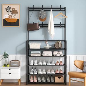 조립식 신발장 4단 행거 다용도 수납정리함