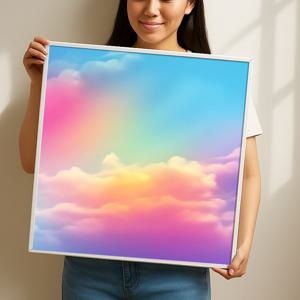 무지개빛 그림 알루미늄액자 어린이 아이 놀이 방 카페 하늘 구름 대형 인테리어