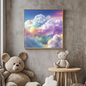 구름연화 그림 알루미늄액자 어린이 아이 놀이 방 카페 하늘 구름 대형 인테리어 액자