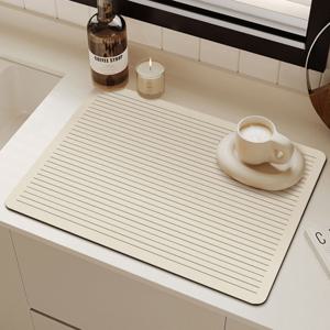 크림 빨아쓰는 규조토 테이블매트 발매트 욕실 화장실 매트 (2size)