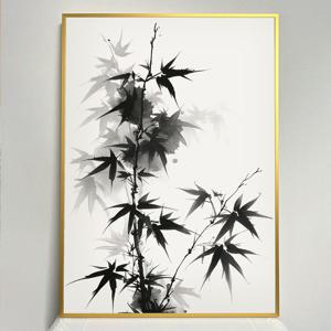 달빛 대나무 그림 알루미늄 액자 사군자 사무실 서재 인테리어