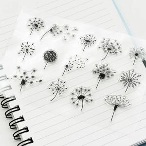 빈티지 민들레 클리어스탬프 꽃 홀씨 실리콘 도장 플라워 감성다꾸