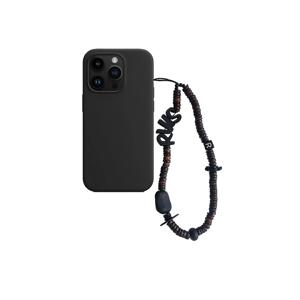 nature beads phone strap dark brown