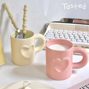 하트 머그컵 (2colors) 귀여운 물컵 머그잔 홈카페 커플 선물