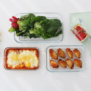 내열유리 밧드 사각트레이 오븐용기 반찬통 유리접시 스테이크 레스팅 그라탕기