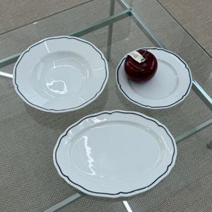 블루라인 플레이트 (3type) 파스타볼 타원 원형 접시