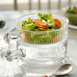 다용도 손잡이 유리그릇 샐러드 파스타 디저트 핸들글라스볼 600ml