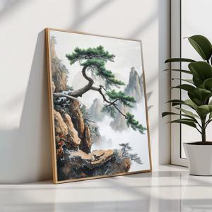 안개 소나무 그림 알루미늄 액자 풍경화 한국화 풍수 인테리어
