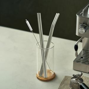 스텐 304 스트로우&세척솔 세트 (30cm 일자형 2p+커브형 2p+세척솔 1p)