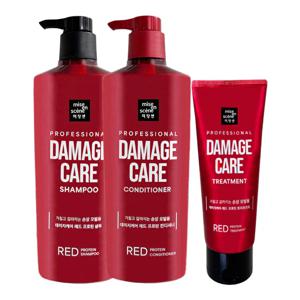데미지케어 레드 프로틴 샴푸 680ml + 컨디셔너 + 트리트먼트 180ml