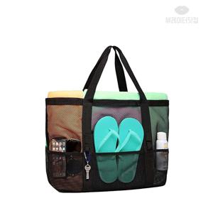 퓨어 빅사이즈 망사 숄더백 비치백 해변 물놀이 메쉬가방