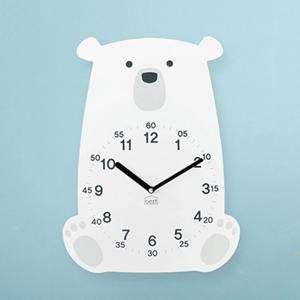 아이방 교육용 무소음 벽시계 - 러블리 북극곰