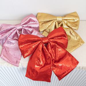 리본 장식 커튼집게 타이백 글로시 반짝이 35cm 3colors 인테리어 소품
