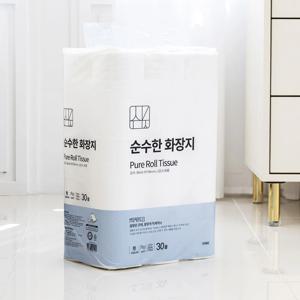 순수한 천연펄프 화장지 3겹 30M 30롤 1개 두루마리 휴지