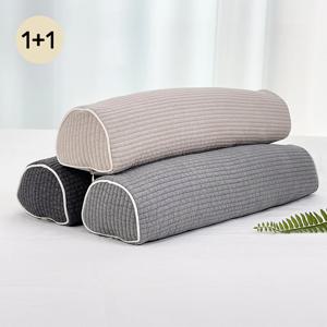 [1+1]반 원통 원형 경추베개 단단한 높은 목 수건베개  높이조절 편백나무칩베개