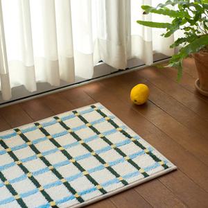 어반체크 폭신한 자카드 항균 극세사 발매트