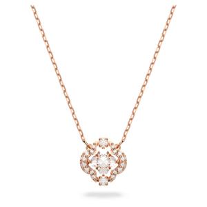 Swarovski Sparkling Dance 네크리스, 클로버, 화이트, 로즈골드 톤 플래팅