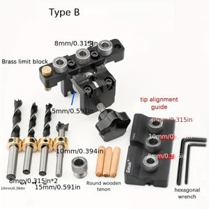 TEMU 1pc 정밀 목공 포켓 홀 지그 키트, DIY 목공 도구, 가구 제작, 내구성 금속 및 알루미늄 구조, 다용도 각도 드릴링, 드릴 비트 및 액세서리 포함, 조정 가능한 크기