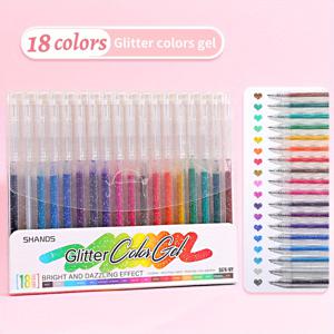 TEMU SHANDS 8/12/18pcs 글리터 젤 펜 세트, 미세 팁, 네온 색상, 색칠 책, 예술, 그림, , 스크랩북, 일기, 깃털 없음, 파티 및 축제 필수품