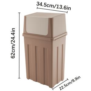 TEMU 1pc 폴리프로필렌 직사각형 , 뚜껑이 있는 30L 대용량, 측면 오픈 디자인, 전기 필요 없음, 가정용 주방 침실 욕실 사무실 보관함|쓰레기통