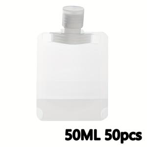 TEMU 50개 클리어 플라스틱 여행용 병, 플립 캡 포함 - 샴푸, 컨디셔너, 로션 및 비누 액체용 누출 방지, 충전 가능한 용기 - 여행용 화장품에 공간 절약, 쉽게 휴대할 수 있는 디자인, 여행 액세서리|트래블보틀