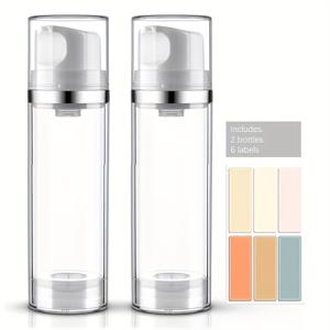 TEMU 라벨이 있는 2개 150ml 진공 디스펜서 병 세트, 덕빌 프레스 타입 로션 병, 비즈니스 여행 야외 스포츠 수영용 로션, 샤워 젤, 메이크업 리무버 오일 등에 적합