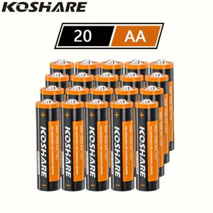 TEMU KOSHARE AA 탄소 배터리, 1.5V 안정된 전압, 20/40/60개, 대용량, 오래 지속되는 저장, 계산기, 라디오, 리모컨, 작은 팬, 무선 마우스/키보드 등에 사용, 충전이 불가능한 배터리, 충전기가 필요하지 않습니다.|계산기