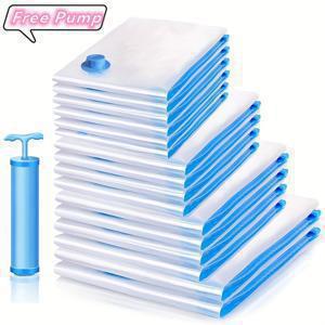 TEMU XXL 점보 진공 보관 백 무료 펌프 포함 - 이불, 침구류, 인형 장난감 및 여행용 초대형 공간 절약 - 집, 기숙사, 대학 정리용 내구성 있는 플라스틱 압축 보관백, 옷을 위한 투명 디자인 고품질 밀봉|이불정리함