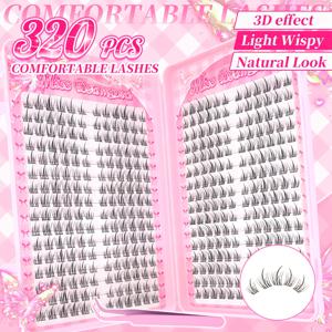 TEMU 320 클러스터 미스 눈썹 - C-Curl, 가벼운 자연스러운 느낌, 스타일, 재사용 가능, 초보자 및 특수한 날에 완벽, 오래 지속되는 홀드, 눈썹 메이크업 향상 | 재미있는 눈썹 디자인 | 가벼운 눈썹, 눈썹 연장