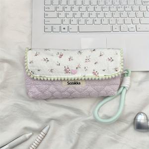 TEMU 1pc 꽃 펜슬 케이스 - 대용량, 휴대용 스테이션러리 주최자, 핑크 스트랩, 사무실, 학교, 선물에 이상적, 부활절, 생일, 할로윈, 귀여운 펜슬 케이스에 이상적|필통