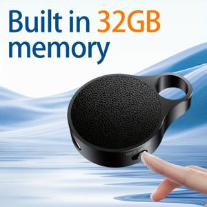 TEMU 휴대용 음성 녹음기 MINI 키체인 - 금속 케이스, 원클릭 녹음, 잡음 감소 및 MP3 재생, 32GB/16GB/8GB/4GB, 시간 스탬프, 발표, 인터뷰 및 회의에 이상적, 완벽한 선물, 온라인 오디오 녹음기 | 세련된 블랙 키체인 | 내구성 있는 금속 케이스