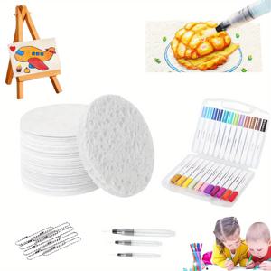 TEMU 마법적인 퍼프 페인트 3D 텍스처 키트 - DIY 팝콘 드로잉 스펀지, 폼 블랭크 캔버스, 창의적인 마음을 위한 아름다운 색상 버블 펜, 색칠 및 장식용 아트 용품, 아트 크래프트 용품|즐거운 디자인|아름다운 펜, 버블 아트 용품