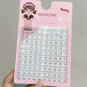 TEMU Mixiaohe 한국 스타일 물 없는 눈썹 100 클러스터, 개별 클러스터 DIY 투명한 매뉴버블 자연스러운 보기에 적합, C-Curl 일상 사용, 10-12mm 길이, 초보자용 연장용, 눈썹 연장용 클립, 초보자용 눈썹, 현실적인 눈썹 클립