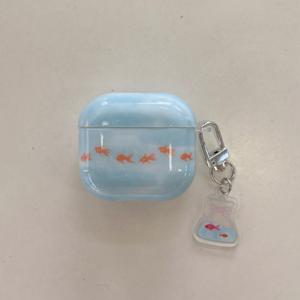 TEMU 여름 신선한 멀티 스트립 소형 금붕어, for AirPods Pro 2 케이스/for AirPods Pro 케이스/for AirPods 4 케이스/for AirPods 3 케이스/for AirPods 2 케이스용 매달린 이어폰 케이스