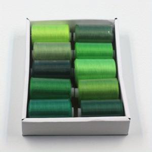 TEMU 10개 세트 생생한 녹색 시리즈 바느질 실 세트 - 100% 폴리에스테르, 각 1000 야드, 내구성 및 탈지 방지, 수작업 바느질, 퀼팅, 기계 바느질 및 자수용 - 다양한 색조의 클리어 정리 상자, 바느질 용품 액세서리