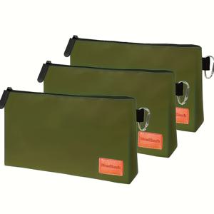 TEMU 1개/3개 뉴샤크 캔버스 도구 가방, 12x7x2인치 중량 캔버스 도구 포켓, 다용도 지퍼 토트 백, 가정용 소형 도구 보관 정리함, 신뢰할 수 있는 금속 지퍼