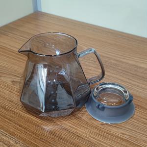 TEMU 400ml, 600ml 싱글팩 스모크 그레이 커피 쉐어링 포트, 내열성과 내한성이 뛰어난 고보로실리케이트 유리, 실리콘 유리 뚜껑으로 보온 기능, 가족용 쉐어링 포트, 야외 쉐어링 포트, 선물로 최적의 선택