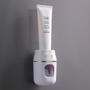 TEMU 자동 치약 디스펜서, 벽걸이형 플라스틱 칫솔 홀더, 짜는 기능이 있는 치약 정리함, 드릴이 필요없는 욕실 치약 정리함, 쉬운 설치